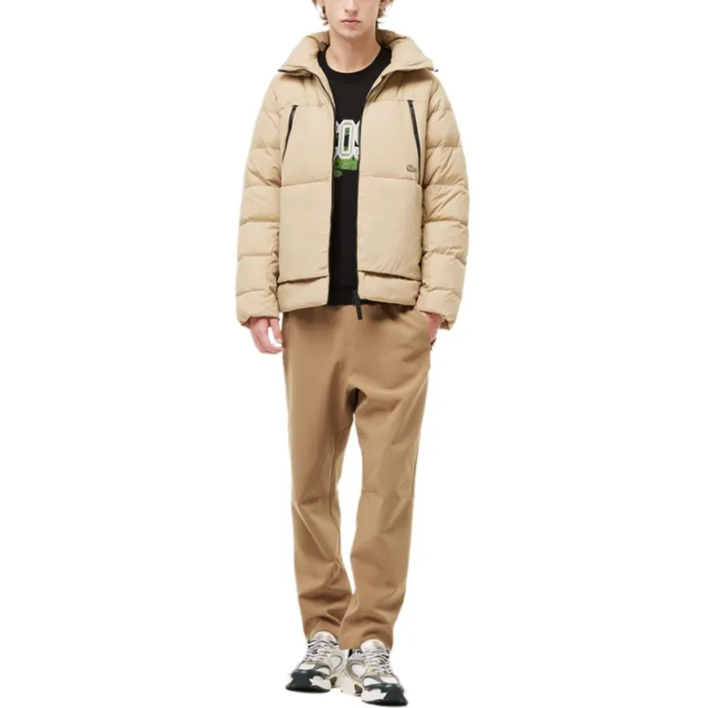 LACOSTE Down Jacket Men's Milk Coffee-1