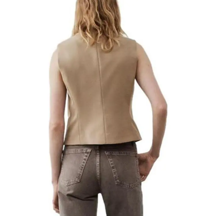 ZARA Tank Tops Women's Tan-3