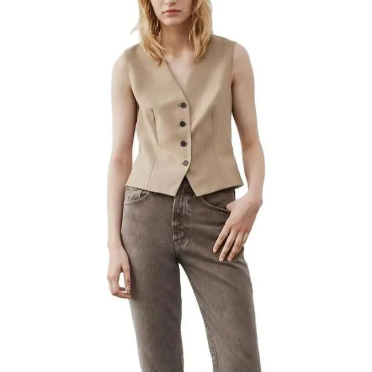 ZARA Tank Tops Women's Tan-2