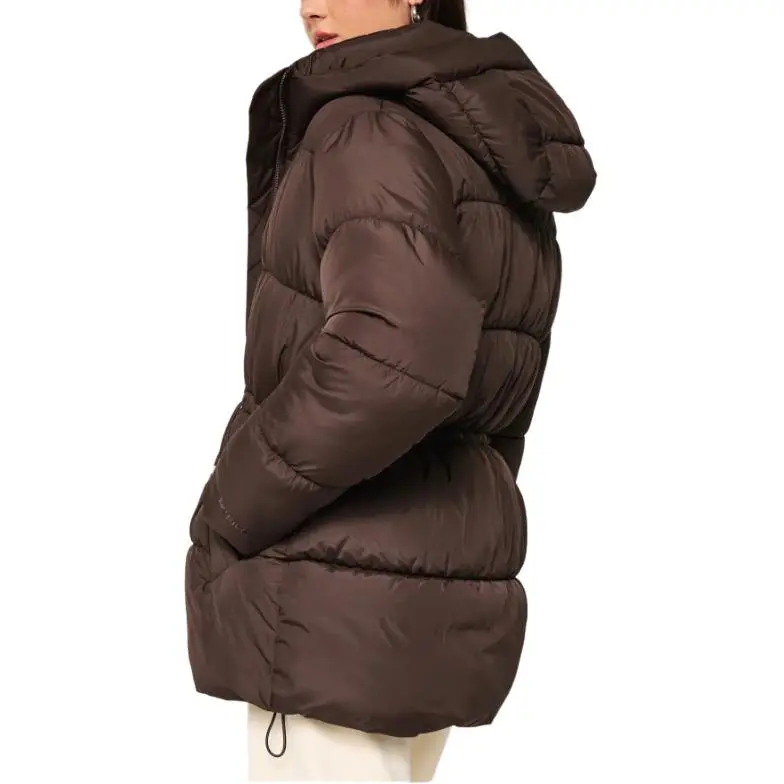 Hollister Puffer Jacket Women's Brown-3