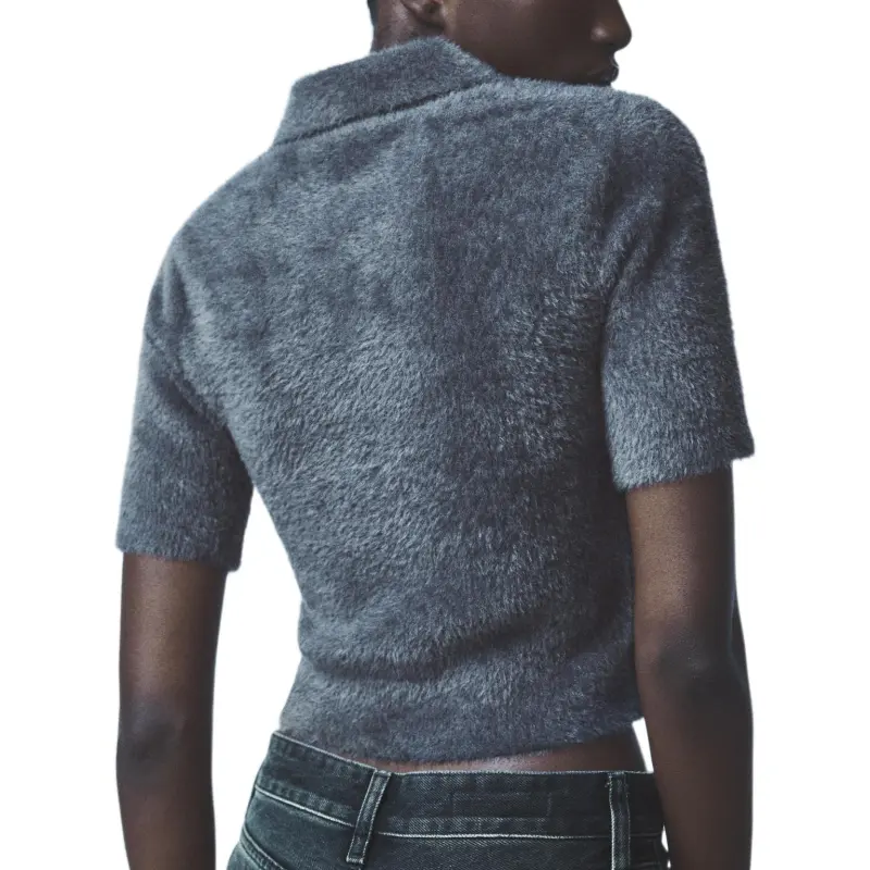 ZARA Polo Shirt Women's Dark Gray-5