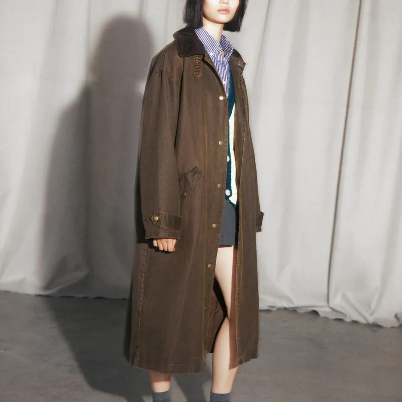 ZARA Trench Coats Women's Brown-2