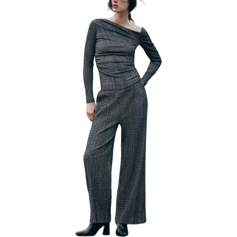 ZARA Casual Pants Women's Black/White-2