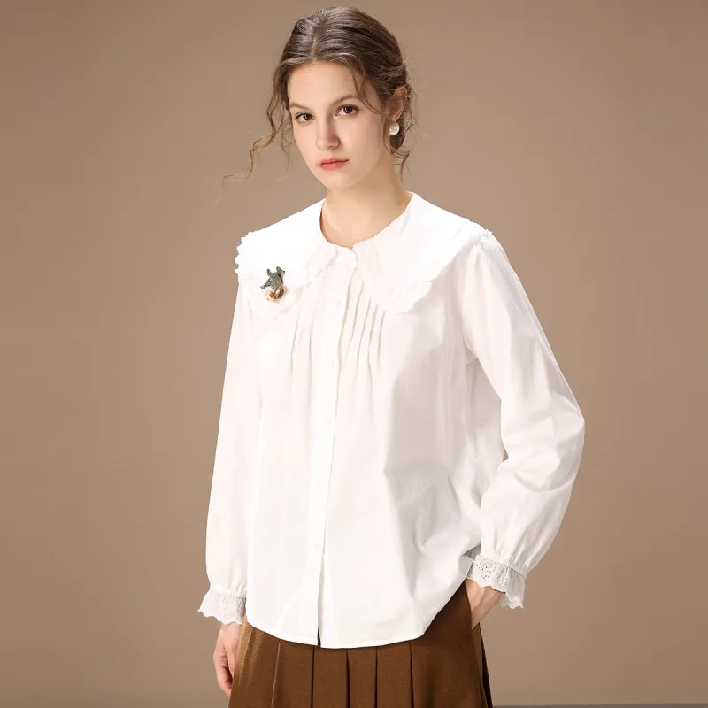 FENHONGMALI Shirt Women's White-1