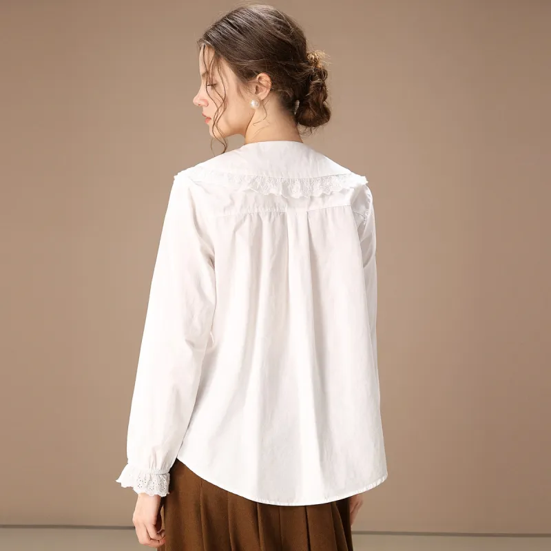 FENHONGMALI Shirt Women's White-3