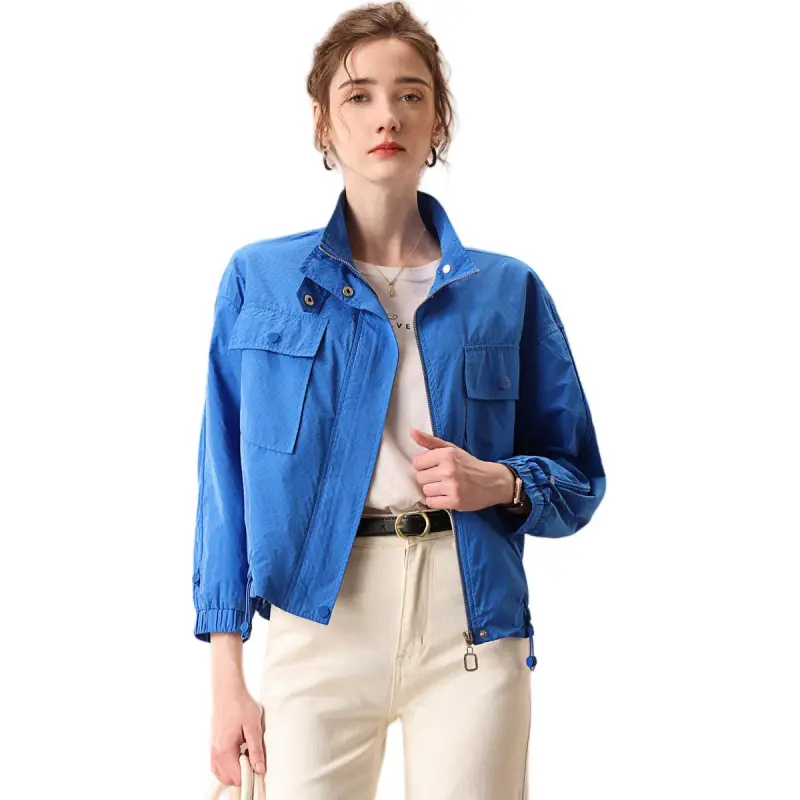 FENHONGMALI Jackets Coats Women's Blue-1