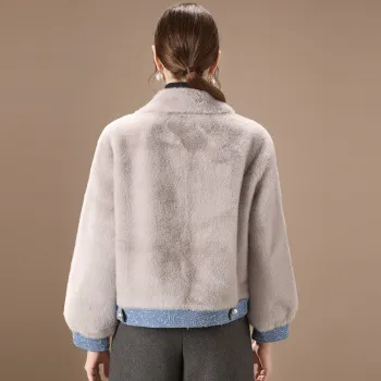 FENHONGMALI Velvet feel Coat Women's Gray
