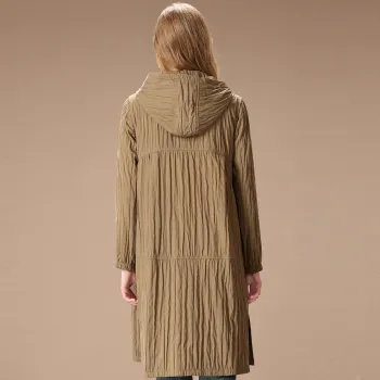FENHONGMALI Trench Coat Women's Khaki