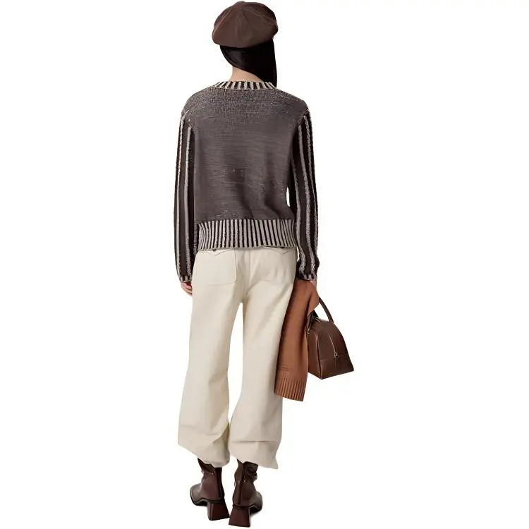 Omont Sweater Women's Brown Ecru-0