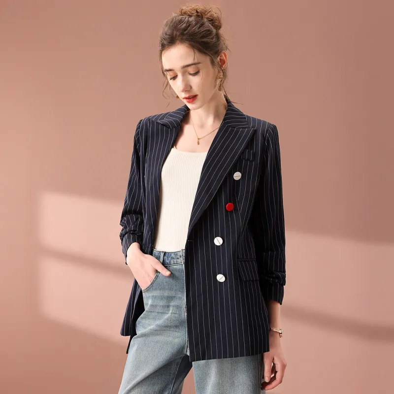 FENHONGMALI Business Suit Women's Navy Blue-1