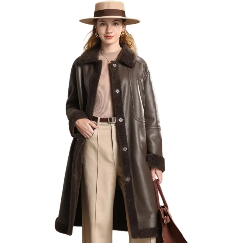 FENHONGMALI Velvet feel Coat Women's Cocoa Brown/Coffee-1