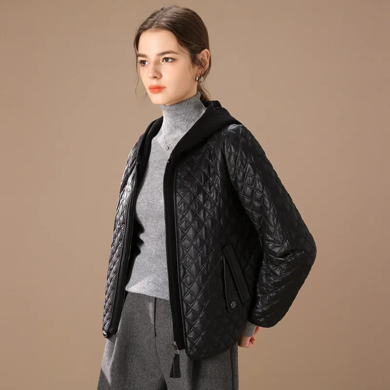 FENHONGMALI Puffer Jacket Women's Black-1