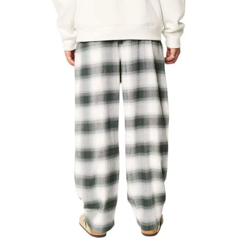 Hollister Pajama Pants Men's Dark Olive Plaid-2