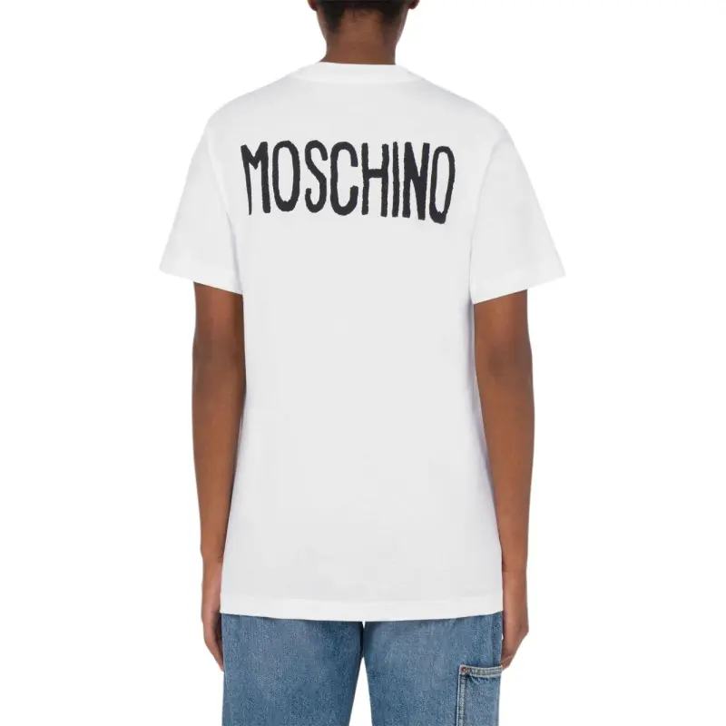MOSCHINO Slogan Printed Crewneck T Shirt-2