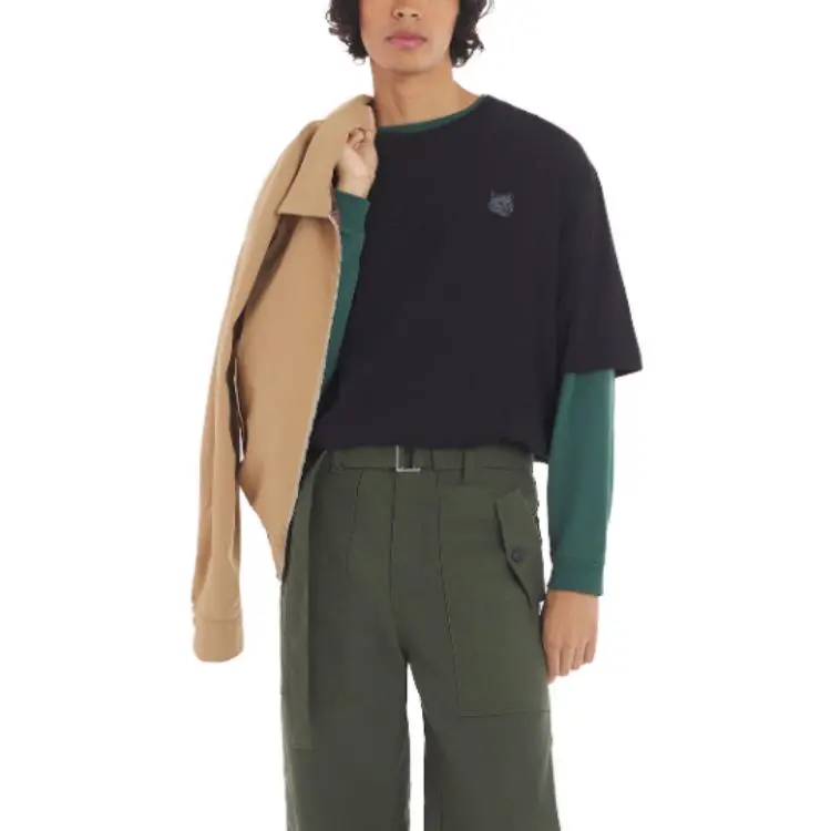 Maison Kitsune Fox Patch Oversized Fit T Shirt-2