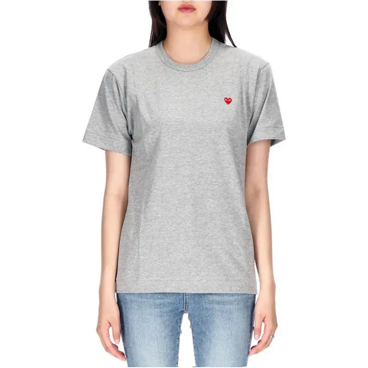 CDG Play T Shirts Men Gray-1