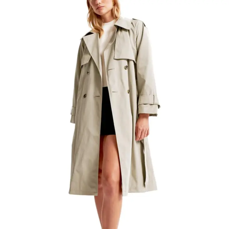 Abercrombie＆Fitch Trench Coats Women's Gray-1