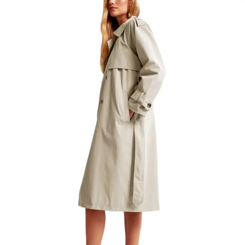 Abercrombie＆Fitch Trench Coats Women's Gray-3