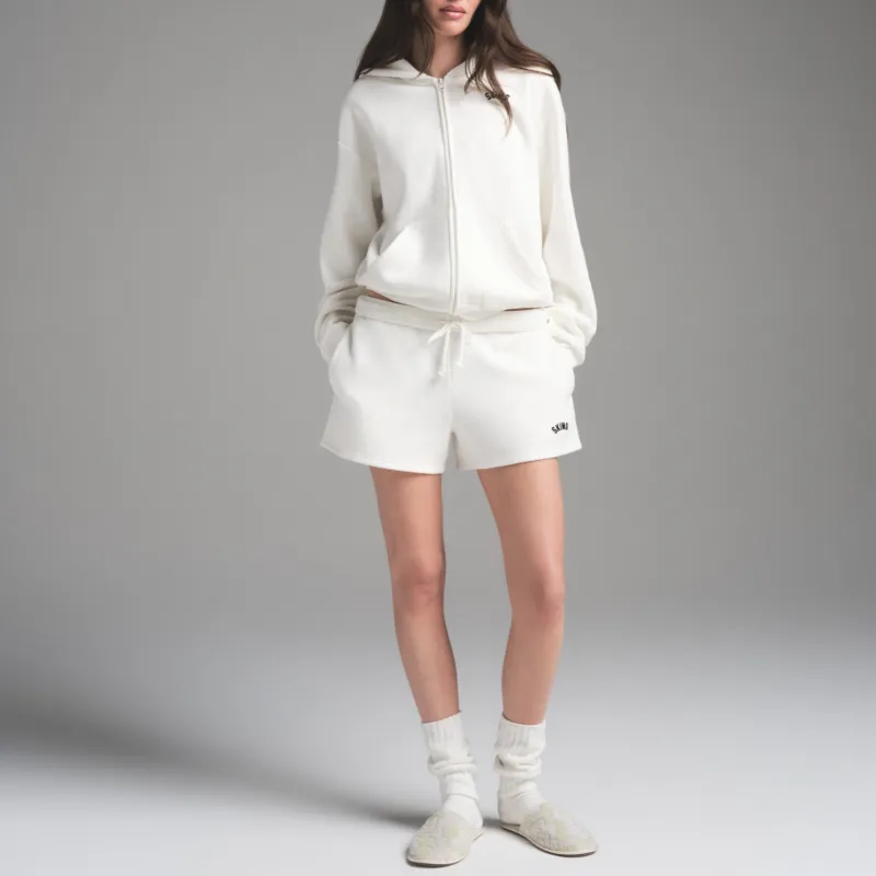 SKIMS SS25 COTTON FLEECE CLASSIC ZIP UP HOODIE Sweatshirt Women's MARBLE GRAPHIC/Marble Pattern-1
