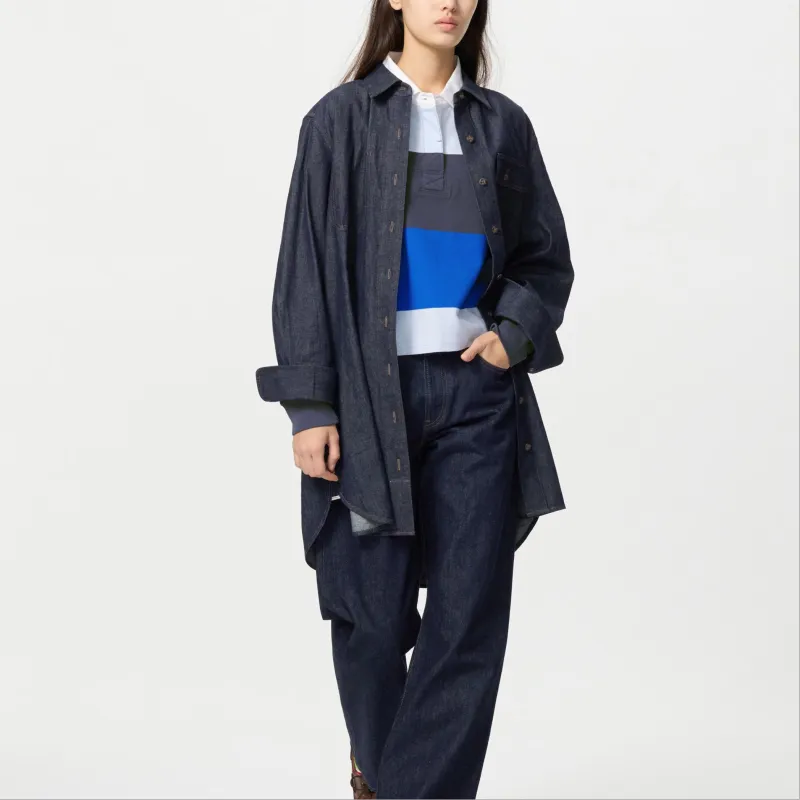 UNIQLO Long Sleeved Dresses Women's Navy Blue-1