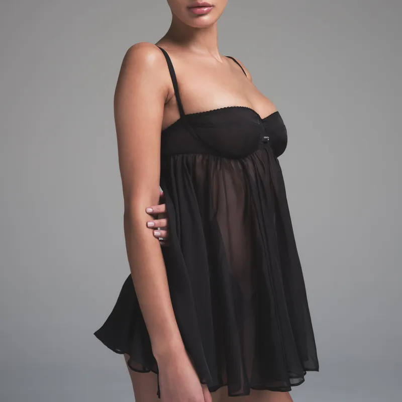 Skims X Dolce&Gabbana Skims Romance Babydoll Dress Onyx-3