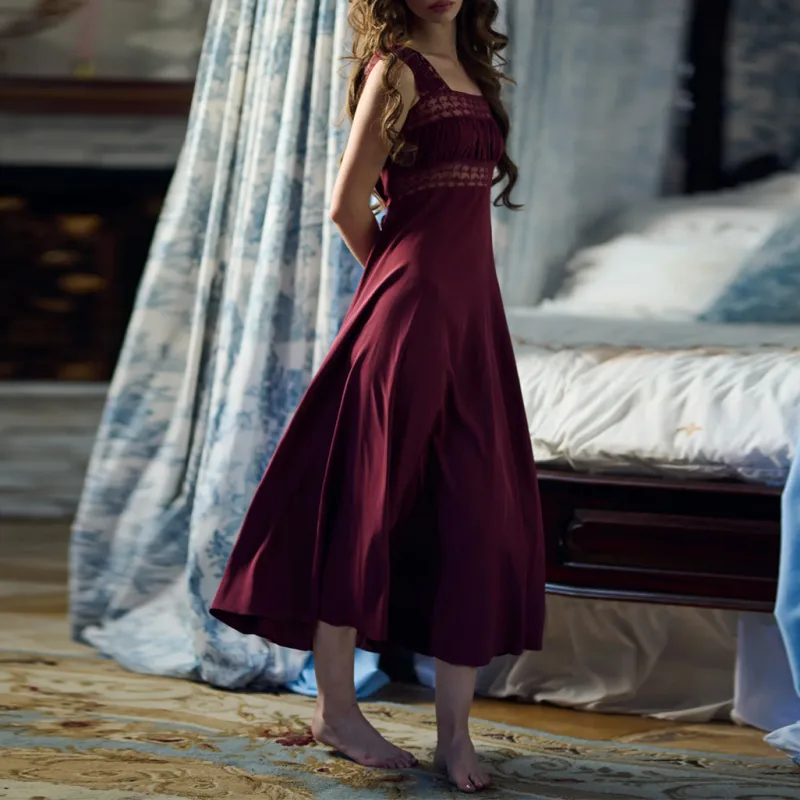 Selkie Collection FW24 Sleeveless Dress Women's Burgundy-2