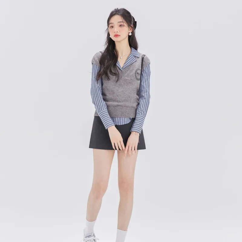 DEAR DEER PUFF Vest Women's Gray-2