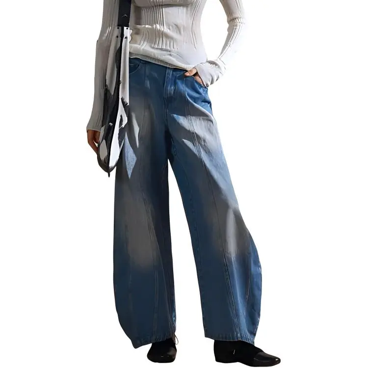 Rizhuo Jeans Women's Trace Shadow Blue-1