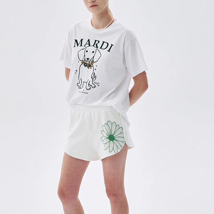 MARDI MERCREDI T Shirts Women's White Orange-4