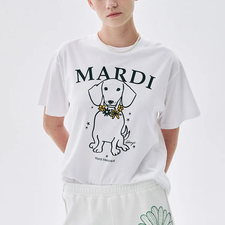 MARDI MERCREDI T Shirts Women's White Orange-3
