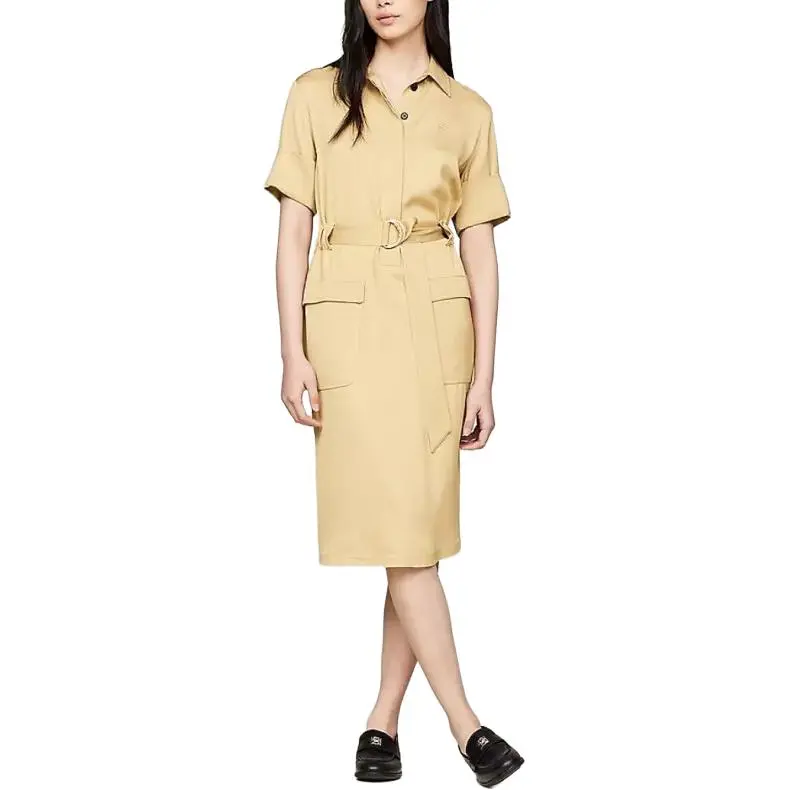 Tommy Hilfiger Short Sleeved Dress Women's Yellow-1