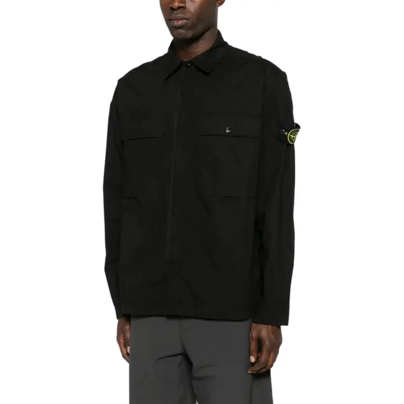 STONE ISLAND Logo Patch Overshirt-1