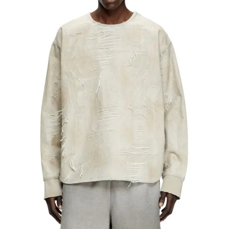 DIESEL D Just Fsg1 Distressed Jacquard Denim Sweatshirt-1