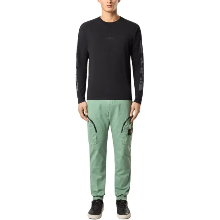 STONE ISLAND Logo Printed Long Sleeved T Shirt-2