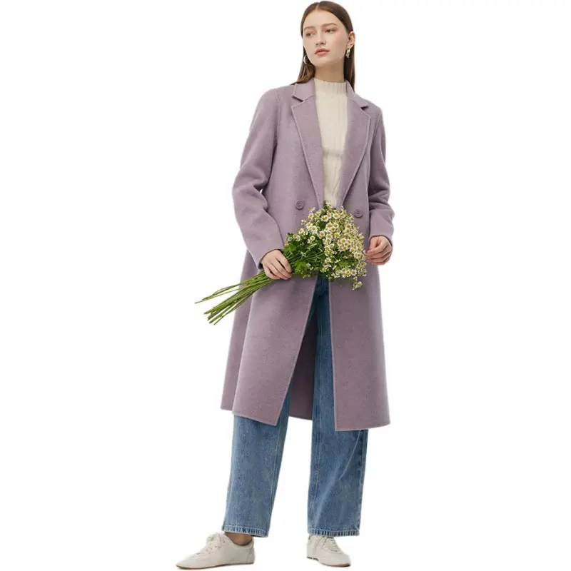 GOELIA Coat Women's Light Floral Yarn Purple-1