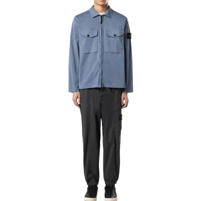 STONE ISLAND Compass Patch Zipped Overshirt-2