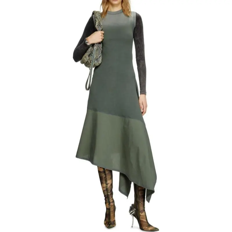 DIESEL Sleeveless Dresses Women's Dark Green-2