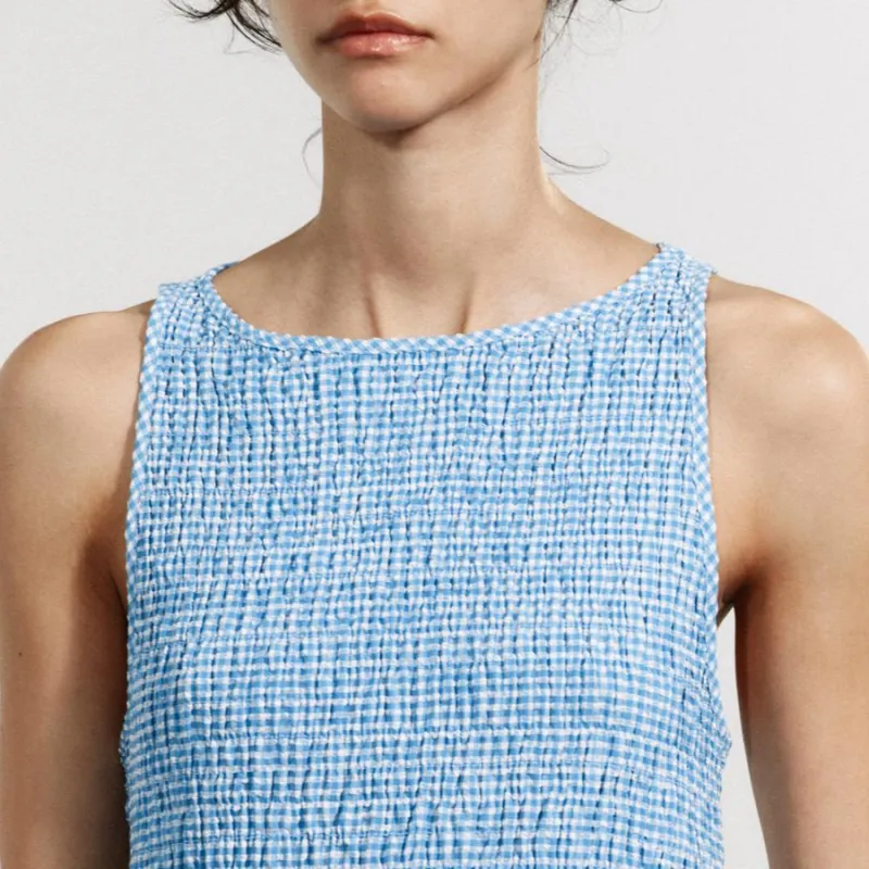 ZARA Sleeveless Dress Women's Blue/White-4
