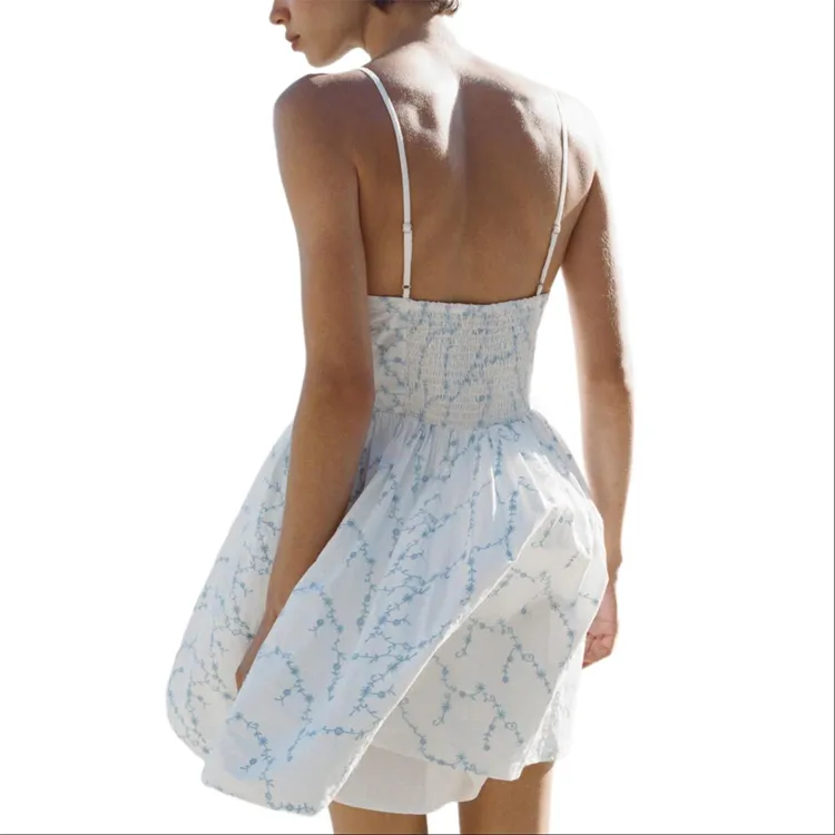 ZARA Slip Dress Women's Blue/White-2