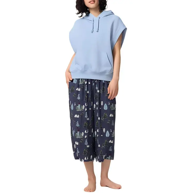 UNIQLO x Moomin SS25 Casual Pants Women's Navy Blue-1