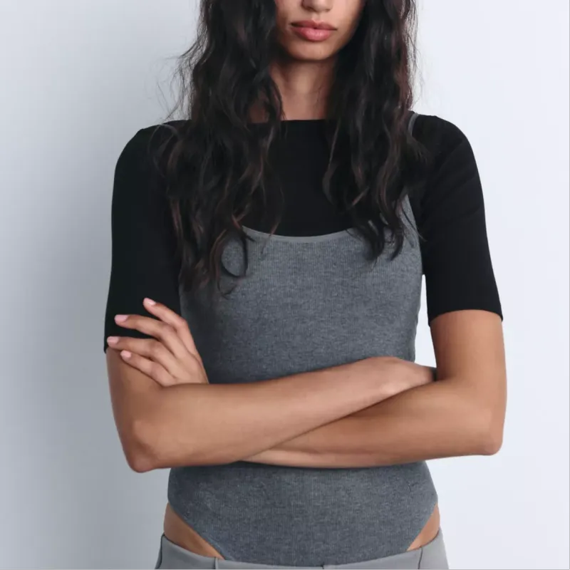 ZARA Bodysuits Women's Mud Gray-2