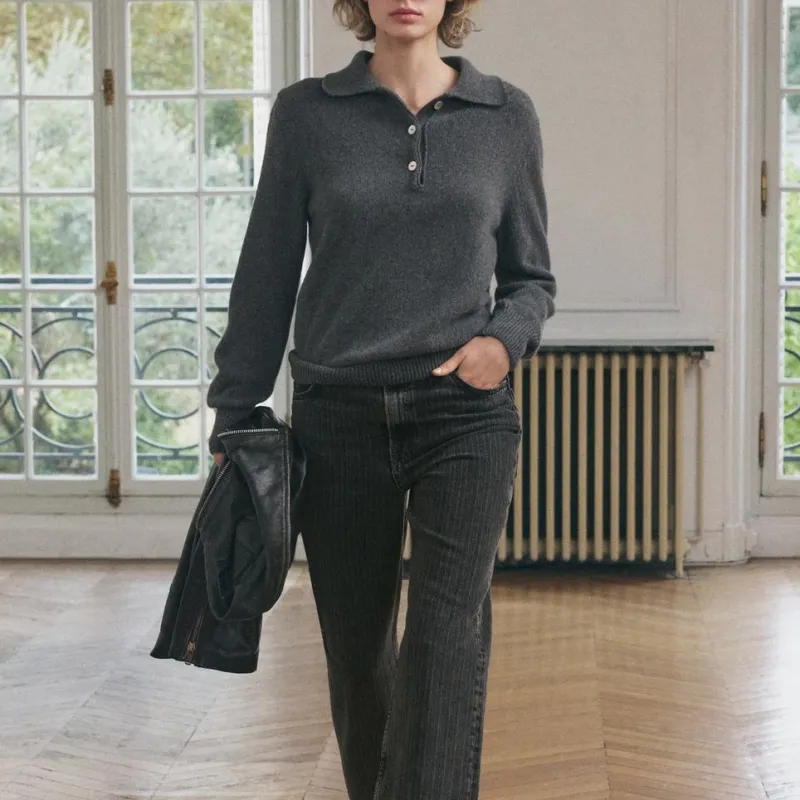 ZARA Cashmere Sweater Women's Gray-4