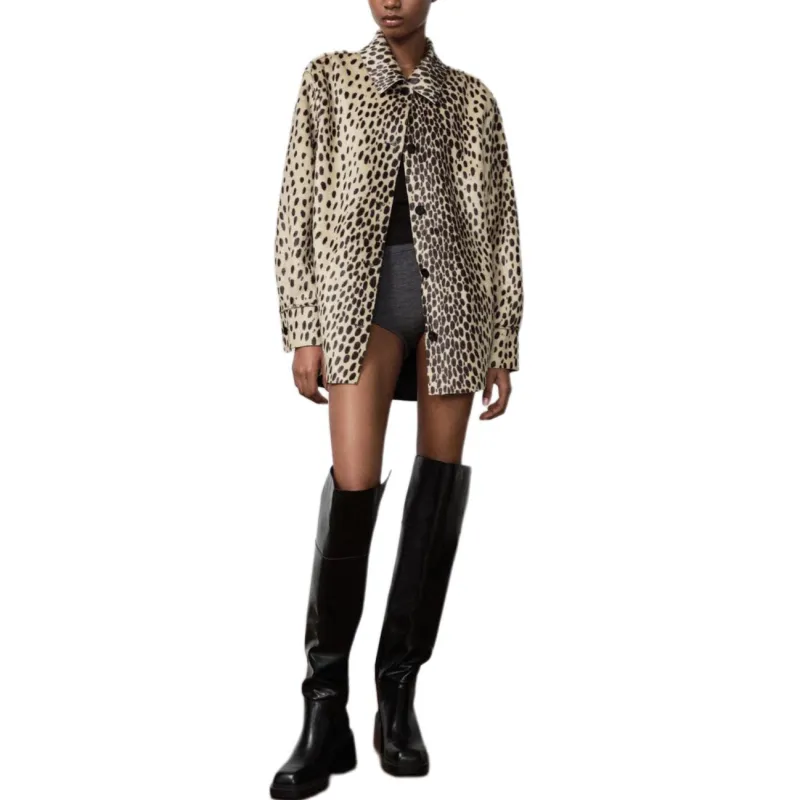 ZARA Trf Jackets Coats Women's Leopard Print-5
