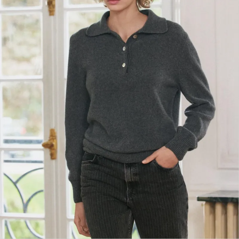 ZARA Cashmere Sweater Women's Gray-3