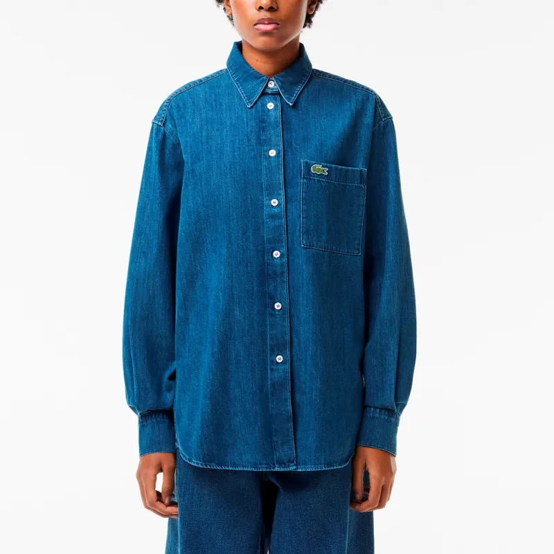 LACOSTE Logo appliqué Denim Shirt-2