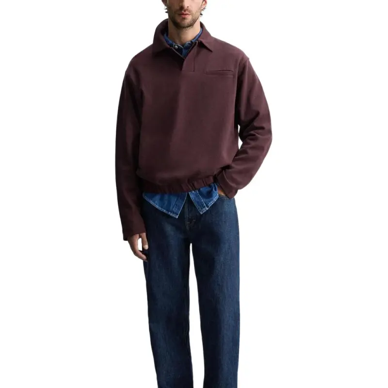 ZARA Polo Shirt Men's Eggplant Purple-4