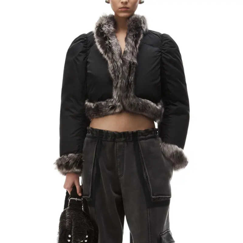 Alexander Wang Faux Fur trim Puffer Jacket-3