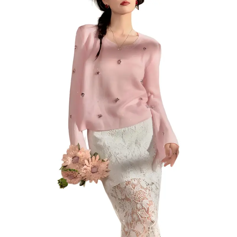 QIAOYUHUAZUN Knitwear Women's Pink-4
