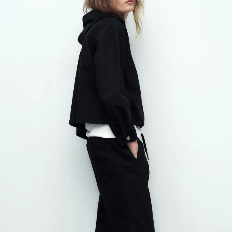 ZARA Denim Jacket Women's Black-2