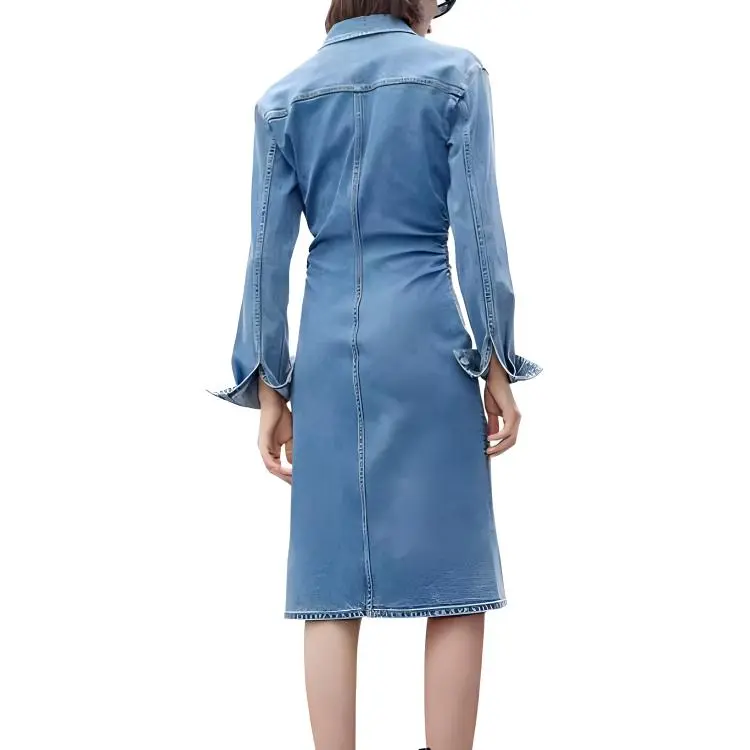 MOCO Long Sleeved Dresses Women's Denim Blue-3